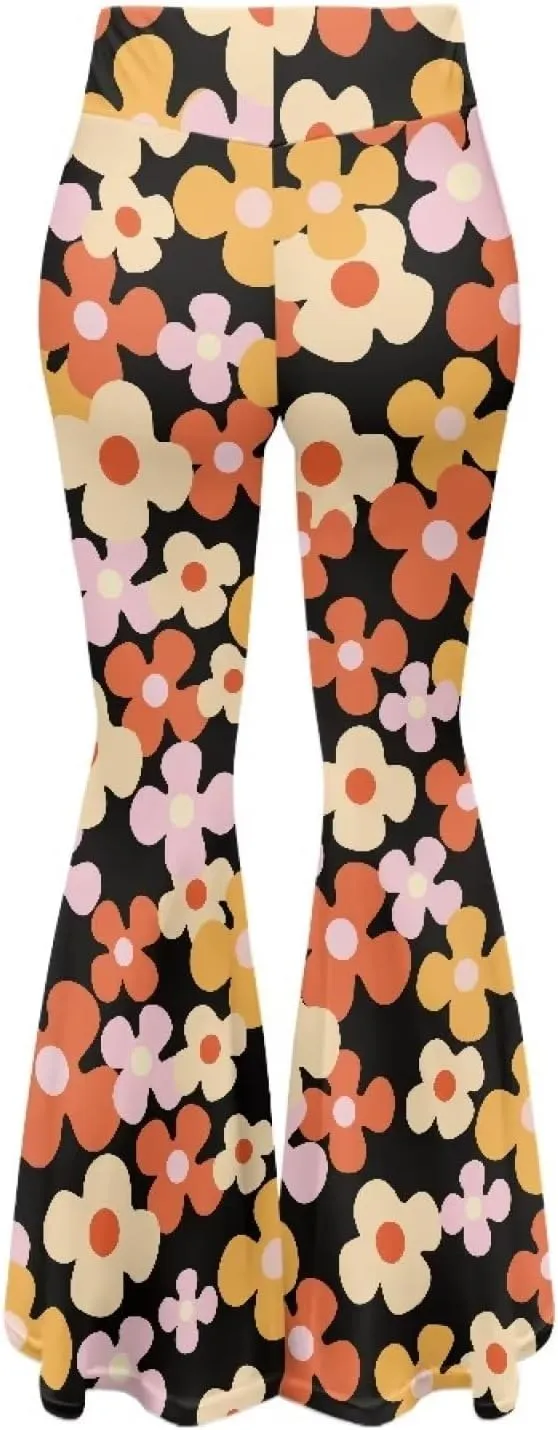 Fashion Classic Graphic Bell Bottom Pants Comfy Soft Slim Fit High Waist Flared Yoga Trousers