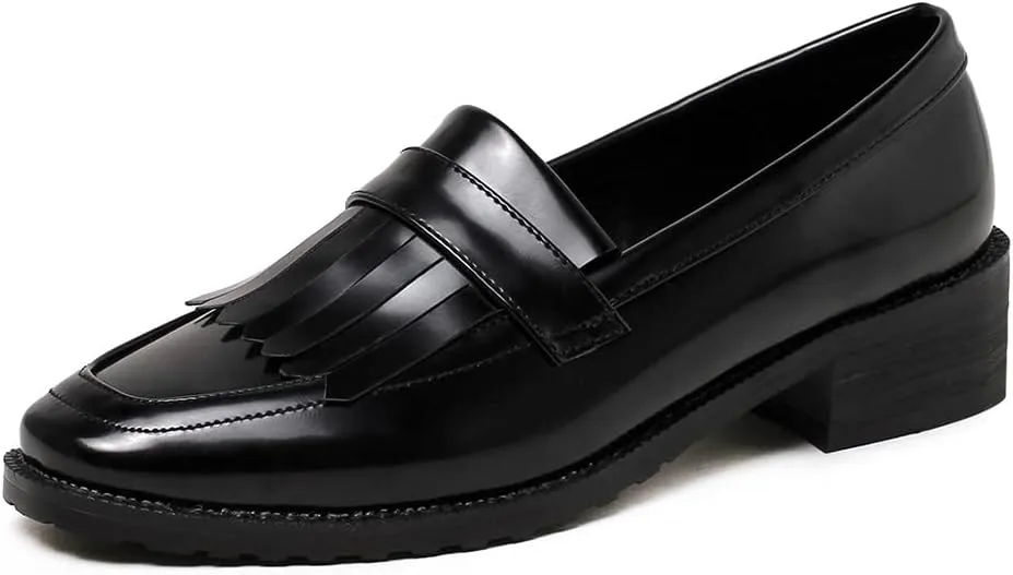 Fashion Platform Loafers for Women Slip-On Penny Loafers with Wedge Heel