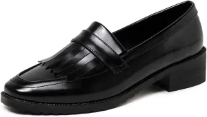 Fashion Platform Loafers for Women Slip-On Penny Loafers with Wedge Heel