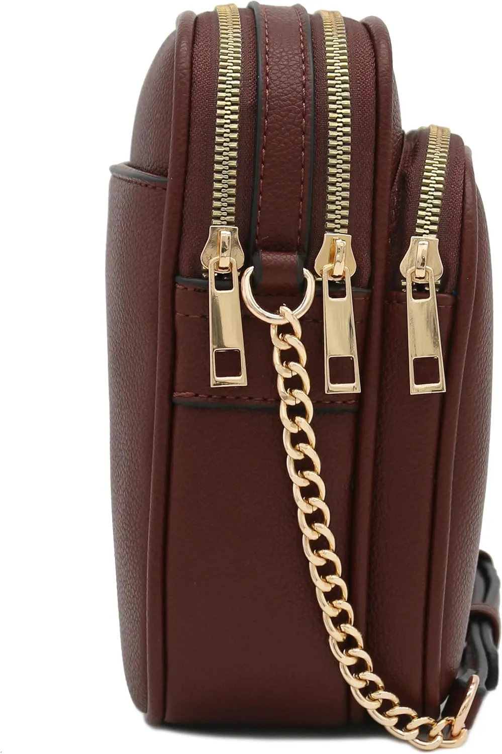 FashionPuzzle Multi Pocket PU Leather Casual Medium Crossbody Bag with Adjustable Strap
