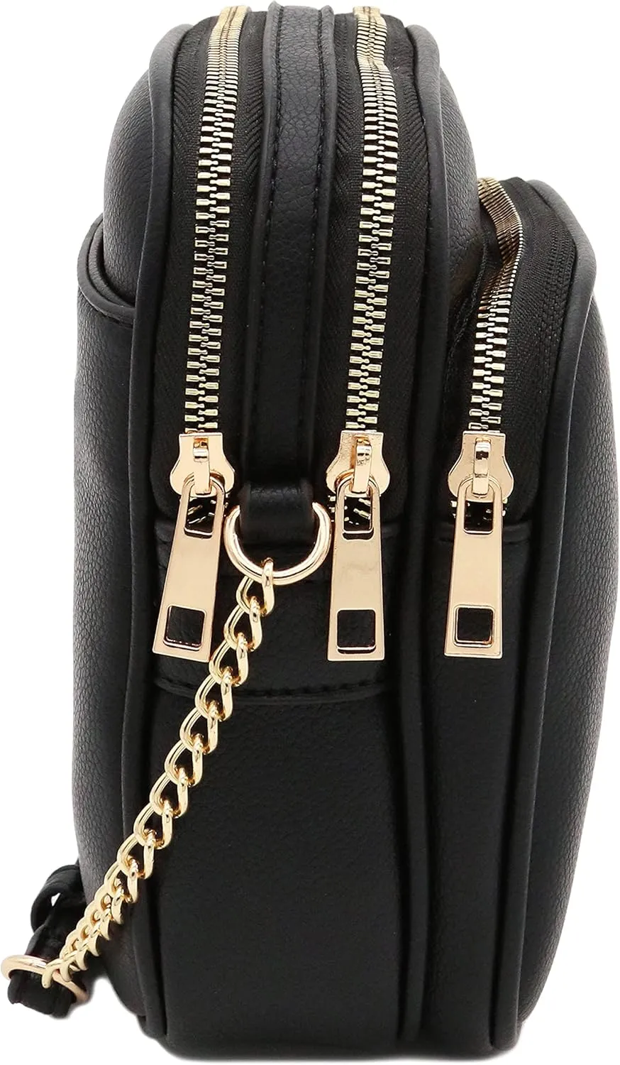 FashionPuzzle Multi Pocket PU Leather Casual Medium Crossbody Bag with Adjustable Strap