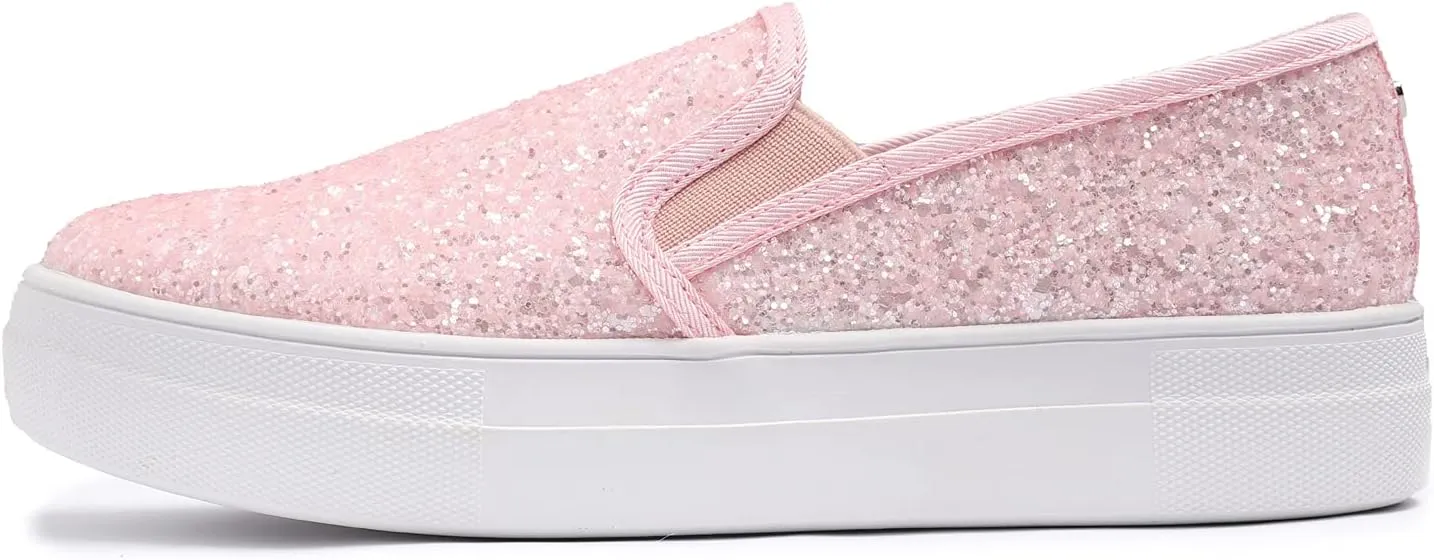 FEVERSOLE Women's Fashion Slip On Sneaker Casual Platform Loafers
