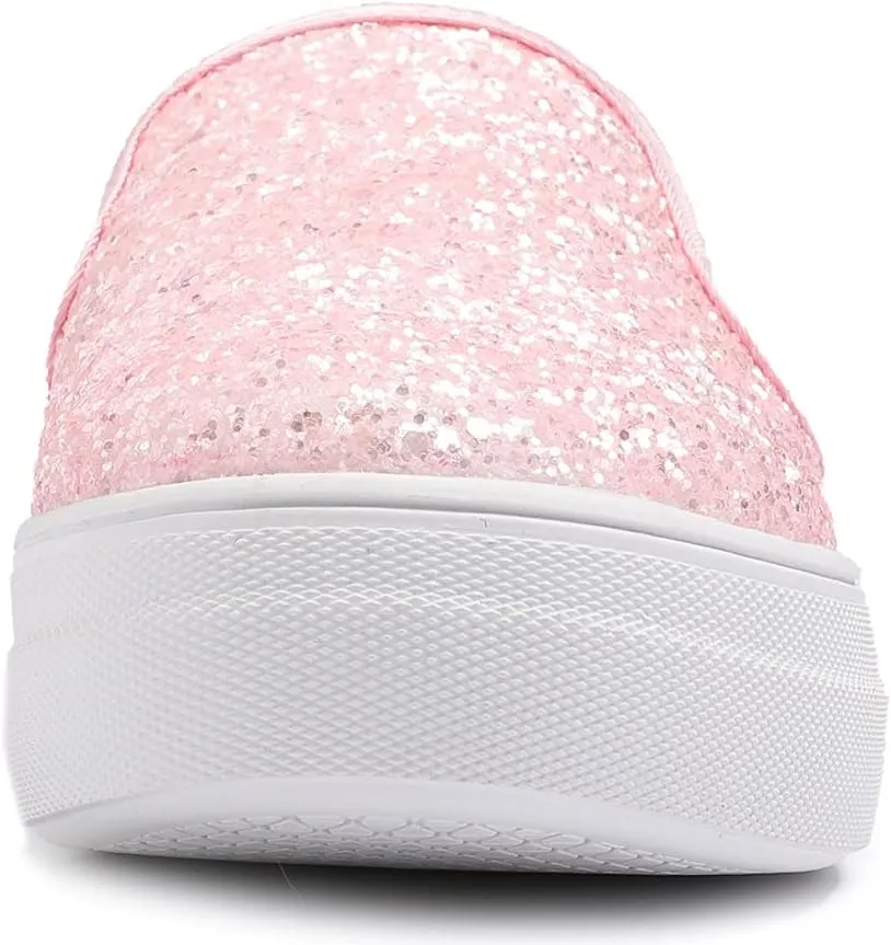 FEVERSOLE Women's Fashion Slip On Sneaker Casual Platform Loafers