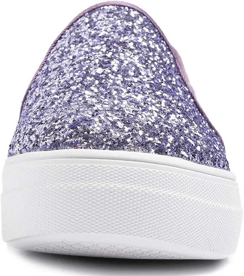 FEVERSOLE Women's Fashion Slip On Sneaker Casual Platform Loafers