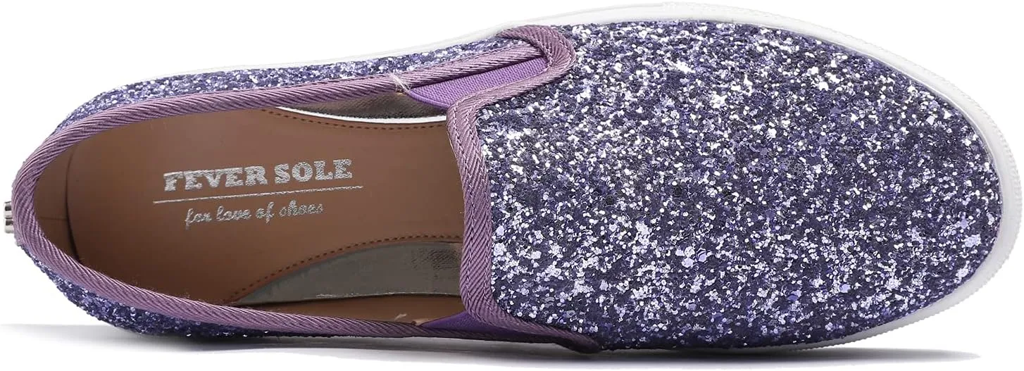 FEVERSOLE Women's Fashion Slip On Sneaker Casual Platform Loafers