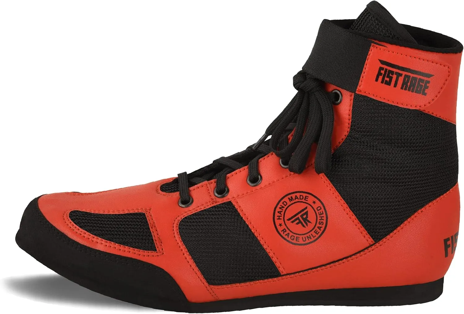 FISTRAGE Boxing Shoes Leather Kick Fighting Training Mesh Unisex Pro Men's and Youth Genuine Light Weight Boot | Shoe for Adults