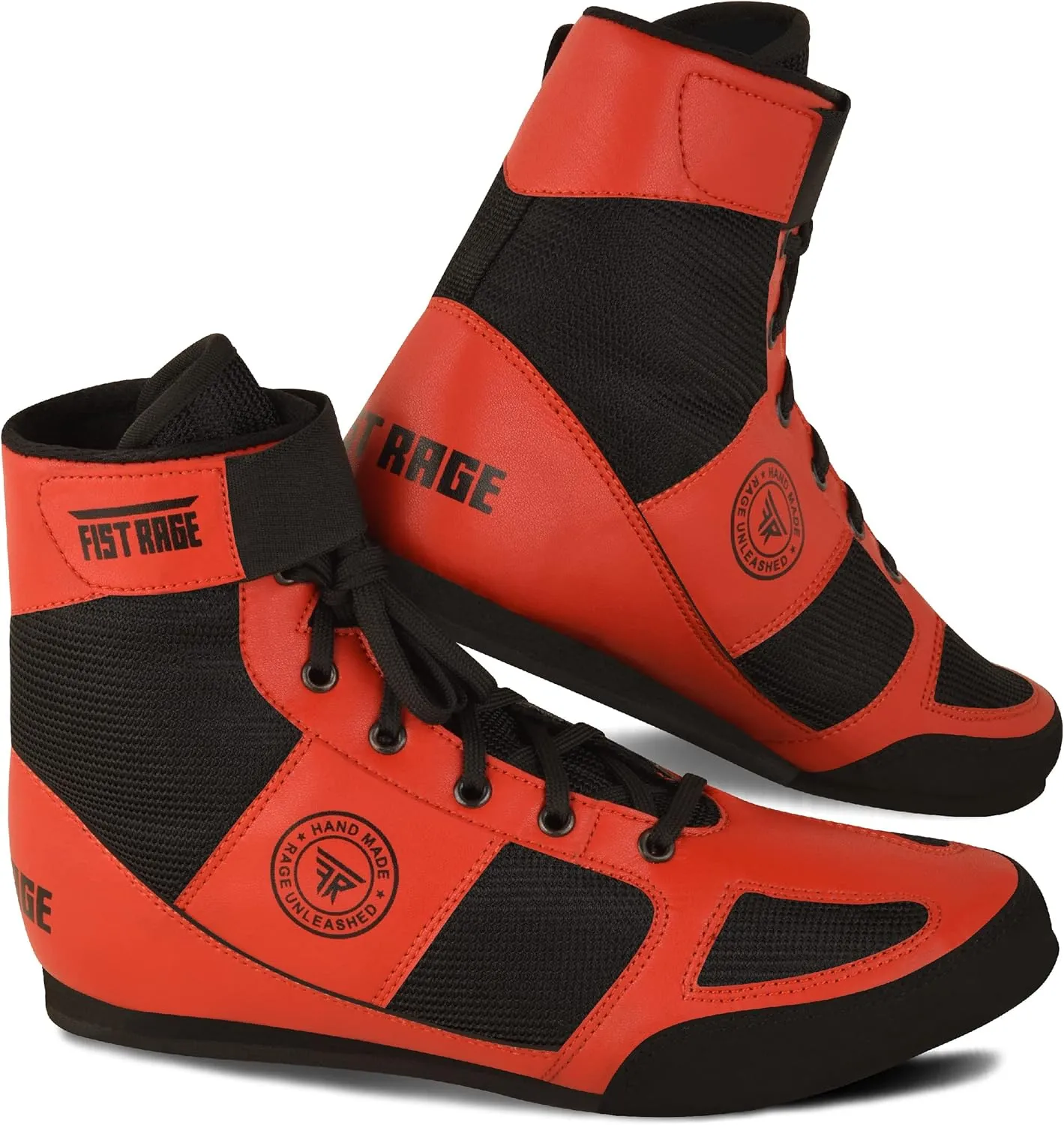 FISTRAGE Boxing Shoes Leather Kick Fighting Training Mesh Unisex Pro Men's and Youth Genuine Light Weight Boot | Shoe for Adults