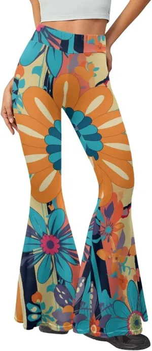 Flare Yoga Pants Women Elegant Funny Graphic Bell Bottoms Pants for Womens High Waisted Flare Leggings Stretch Trousers