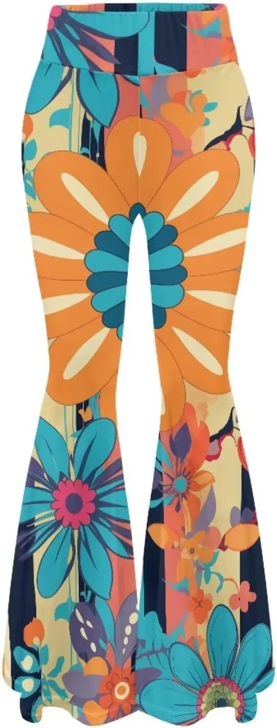 Flare Yoga Pants Women Elegant Funny Graphic Bell Bottoms Pants for Womens High Waisted Flare Leggings Stretch Trousers