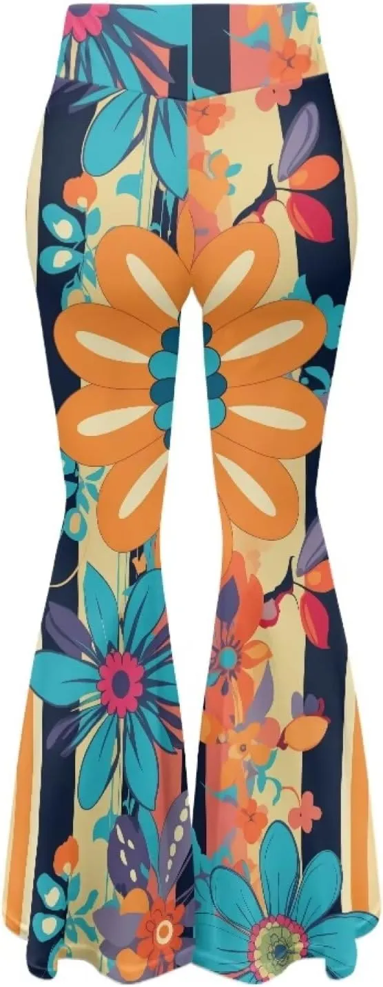 Flare Yoga Pants Women Elegant Funny Graphic Bell Bottoms Pants for Womens High Waisted Flare Leggings Stretch Trousers