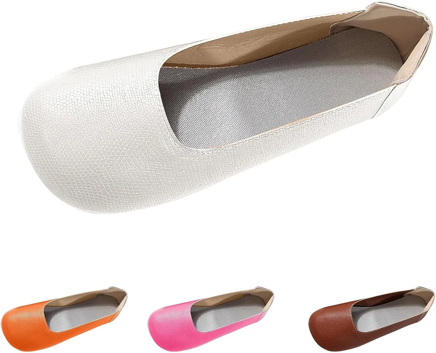 Flat Shoes for Women Fashion Comfort Closed Toe Work Office Shoe Dressy Casual Slip On Simple Ballerina Walking Flats Shoes Summer Comfortable Elegant No Slip Shoe