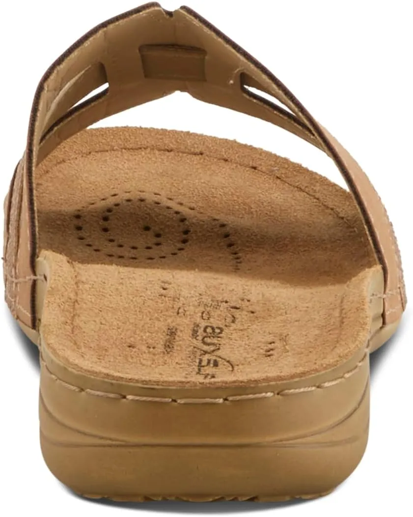 Flexus Women's TETHYS Slides – Italian-Made Slip-On Sandals with Arch Support and Cushioned Footbed