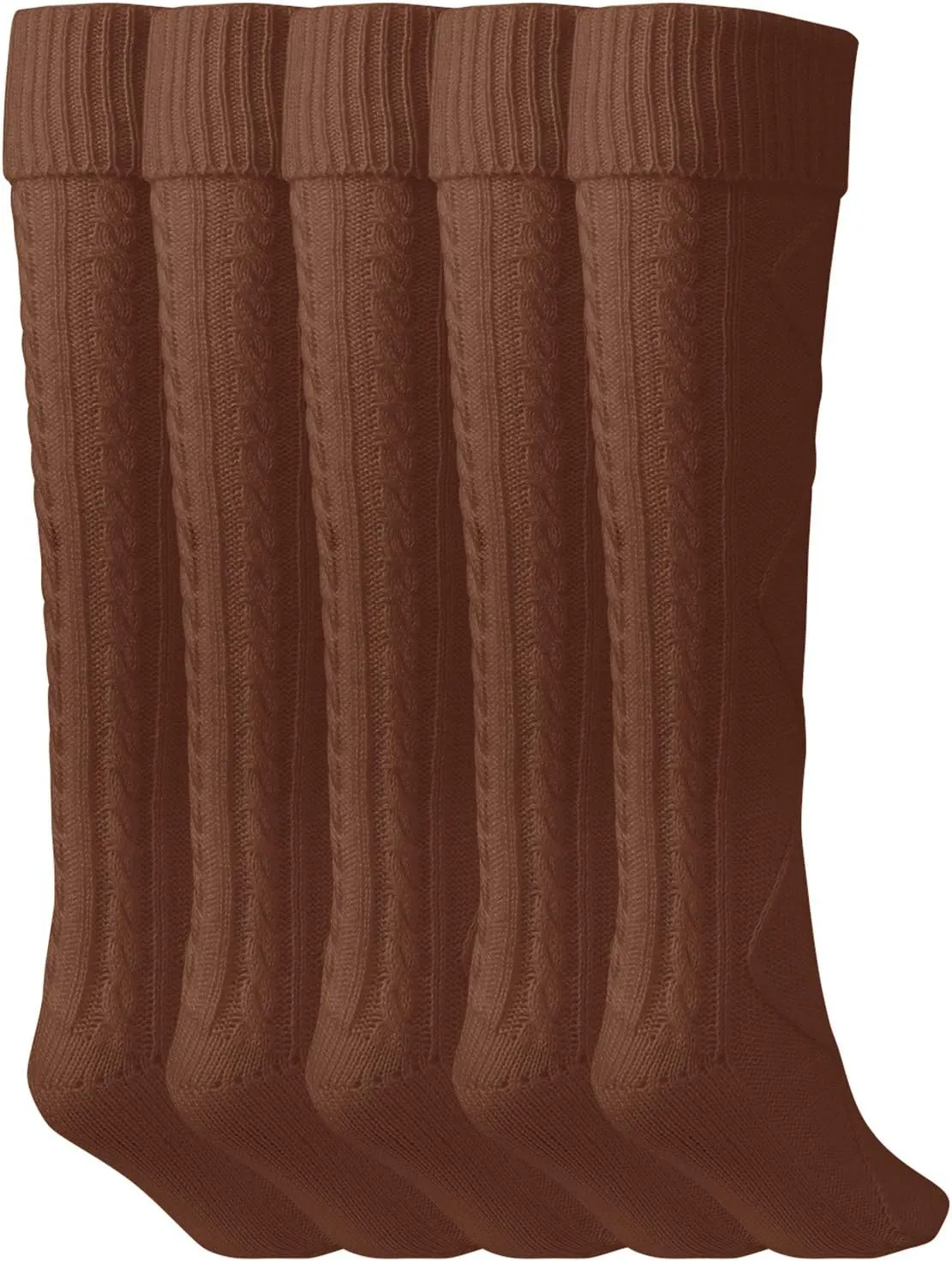 Floral Find Women's Cable Knit Knee-High Winter Boot Socks Extra Long Thigh Leg Warmers Stocking