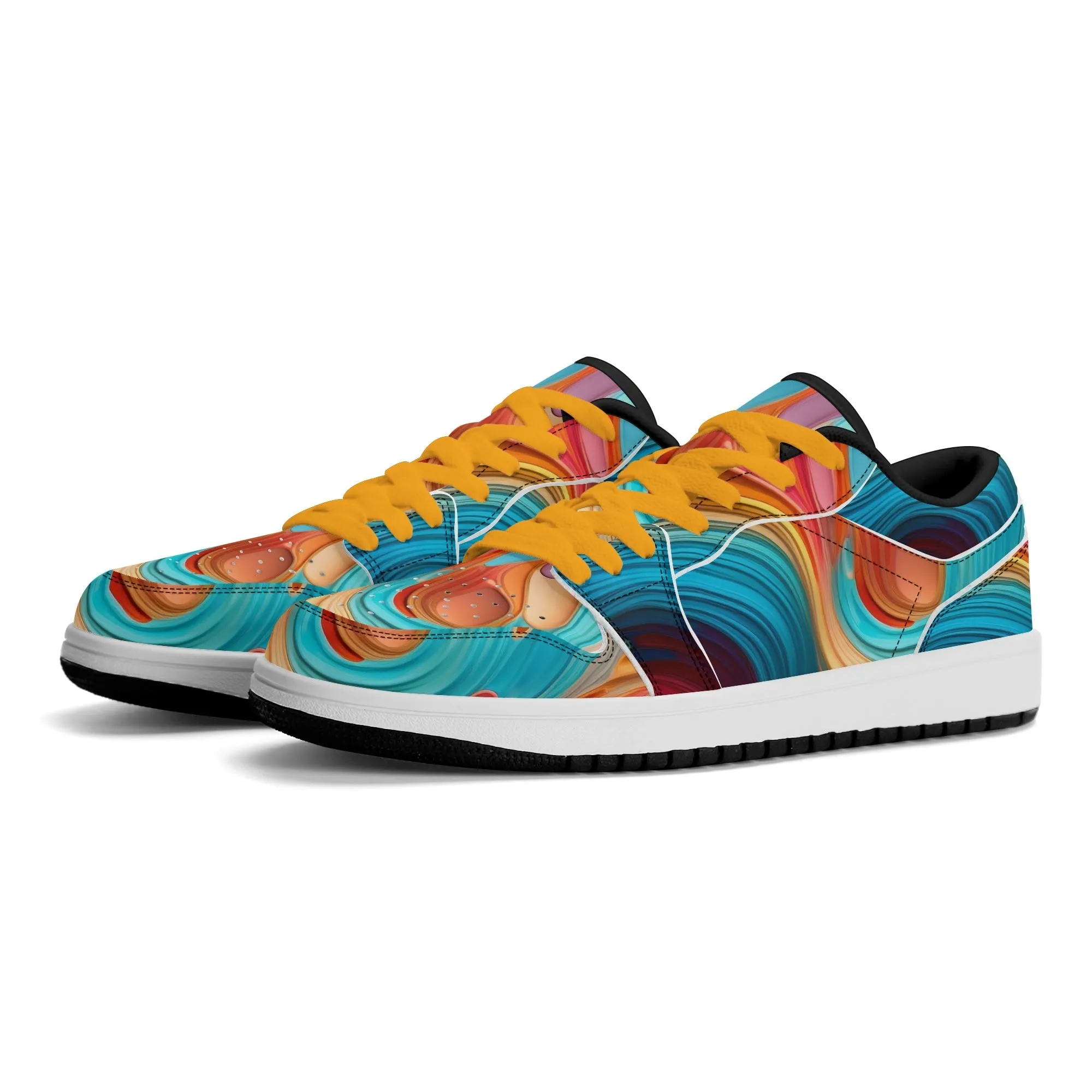 Fluid Colors Low Top Leder Sneaker für Damen