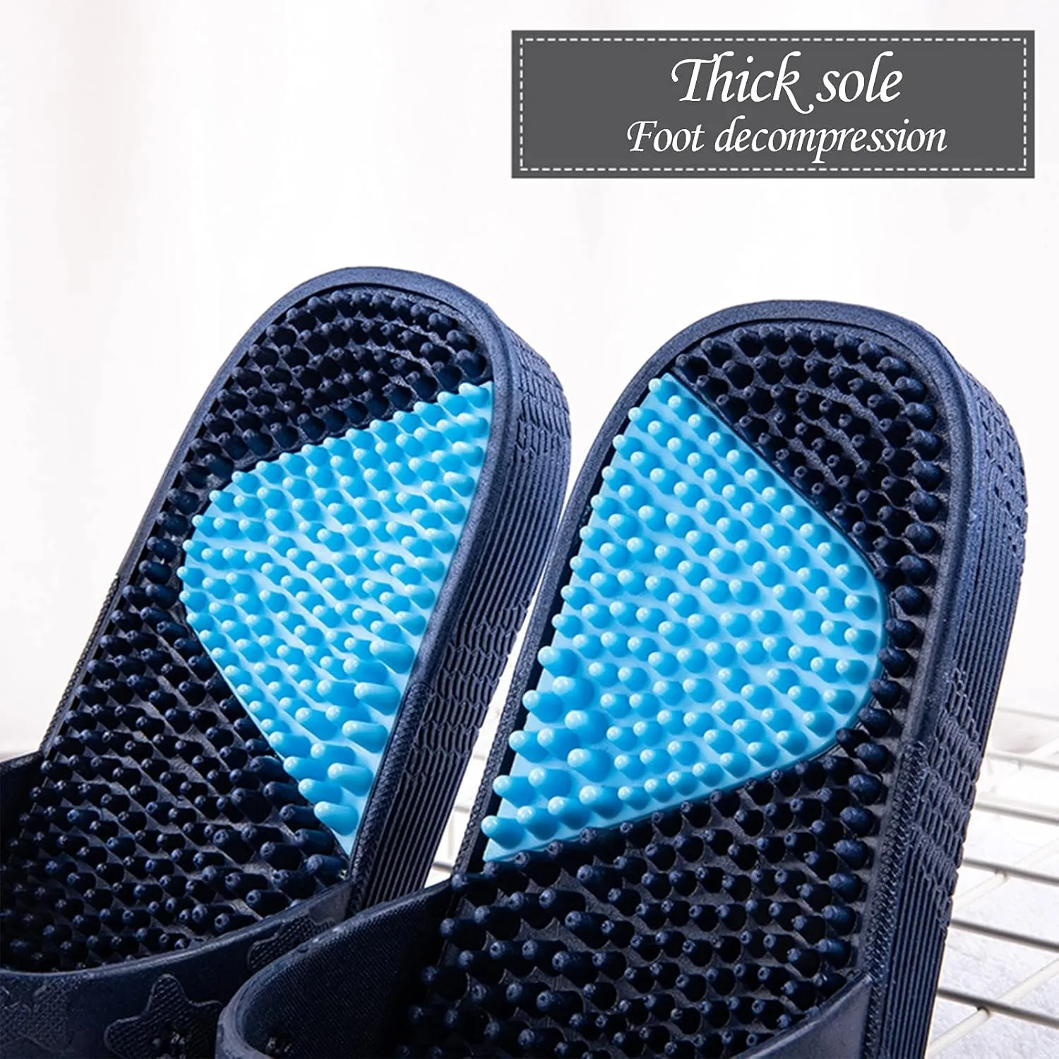 Foot Massage Slippers for Men Women Reflexology & Acupressure Massagers Sandal Slippers for Mens Open Toe Shower Slippers Home Shoes Spa Pool Bedroom Bath Slipper Summer