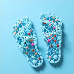 Foot Massage Slippers Men Women Shiatsu Foot Massager Reflexology Shoes Foot Pain Relief ​Neuropathy Plantar Fasciitis Acupressure Feet Massage Sandals (Color : Blue, Size : 7/7.5)