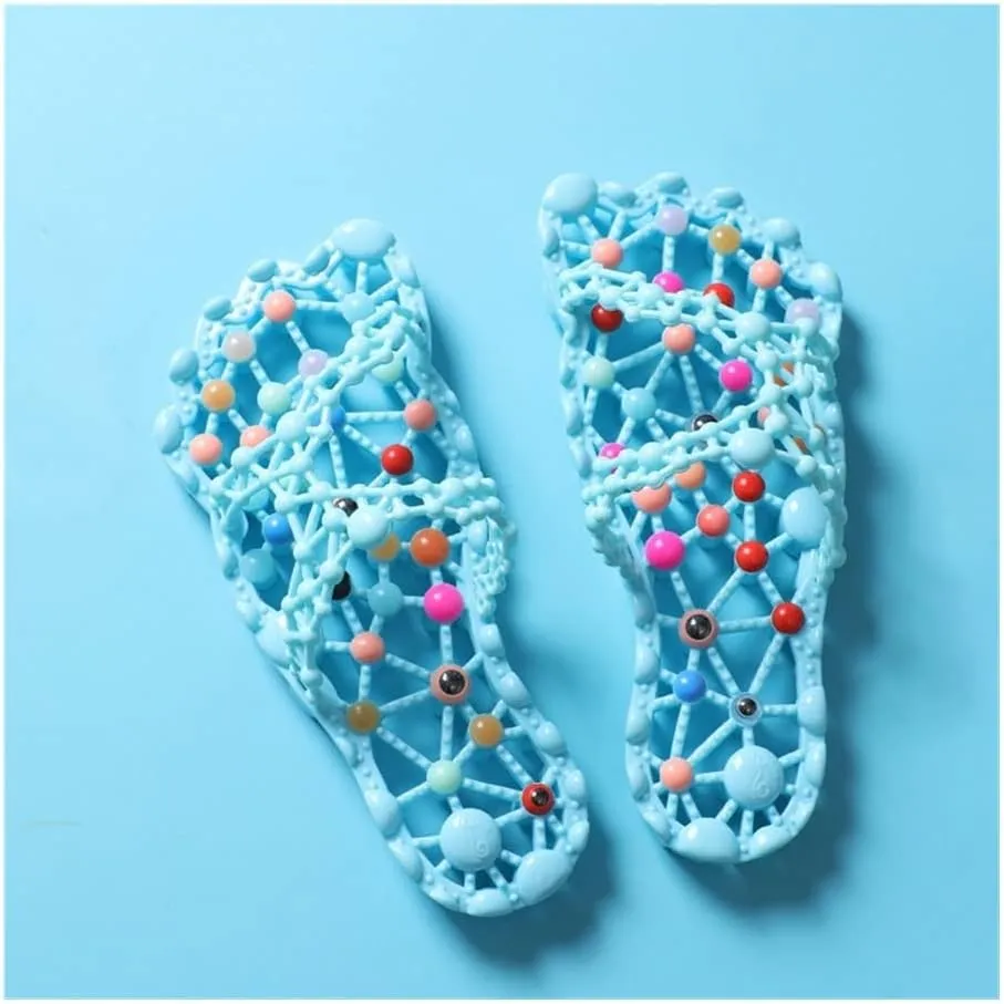 Foot Massage Slippers Men Women Shiatsu Foot Massager Reflexology Shoes Foot Pain Relief ​Neuropathy Plantar Fasciitis Acupressure Feet Massage Sandals (Color : Blue, Size : 7/7.5)