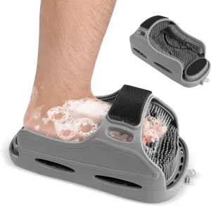 Foot Scrubber in Shower, Exfoliating Feet Slipper, Silicone Shower Easy Feet Scrubber for Foot Cleaning, Grey