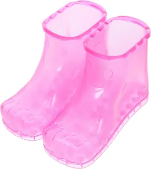 Foot Soaker Boots Spa Foot Massager Shoes for Home Use PVC Material (Rosy)