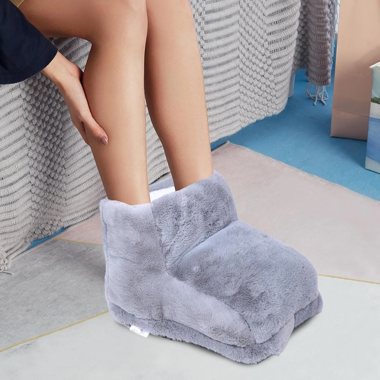 Foot Warmer - Under Desk USB Heated Foot Pad | Heated Slippers with Durability, Heated Foot Rest, Pocket Foot Muff, Women Foot Heater, 3 Adjustable Settings for Chill Winter 30x25x25cm