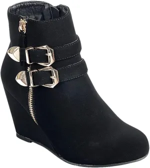 Forever Link Women's Lace-Up Fashion Sneaker Wedge High Top Lace Up Wedge Sneaker Shoes