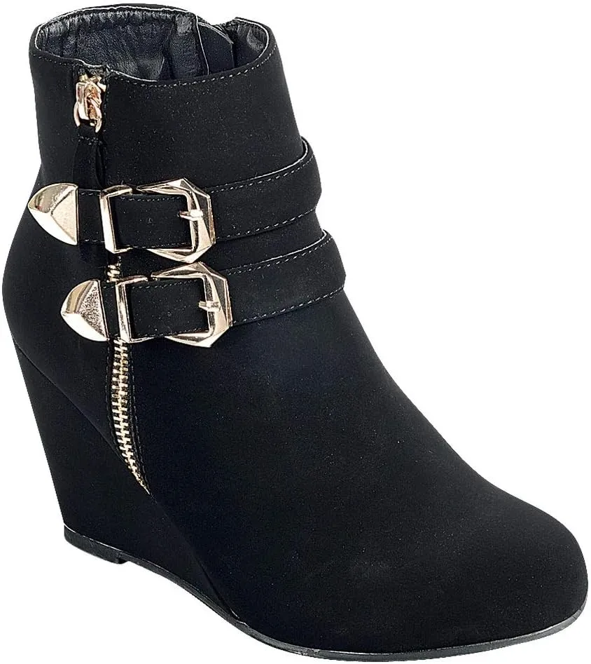 Forever Link Women's Lace-Up Fashion Sneaker Wedge High Top Lace Up Wedge Sneaker Shoes