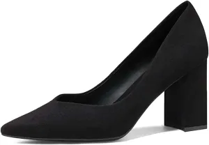FOWT Women Classic Pointed Toe Pumps Slip on Chunky Block High Heels Office Ladies Formal Wear Event Shoes Size 4-15 US