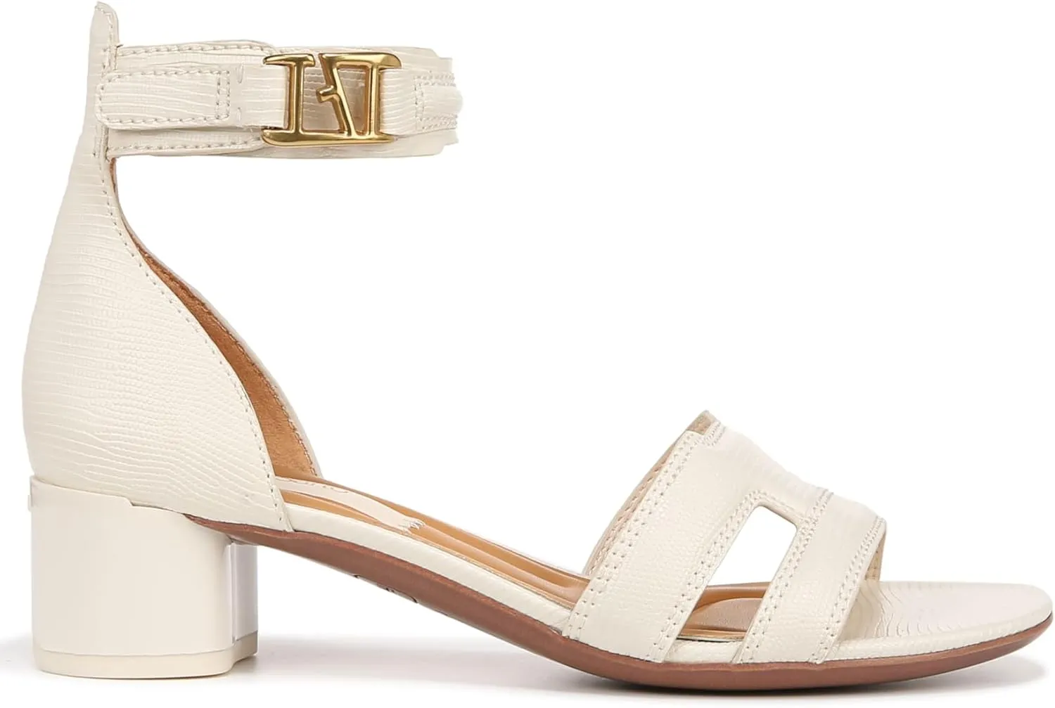 Franco Sarto Women's Nora Ankle Strap Low Block Heel Sandal Heeled