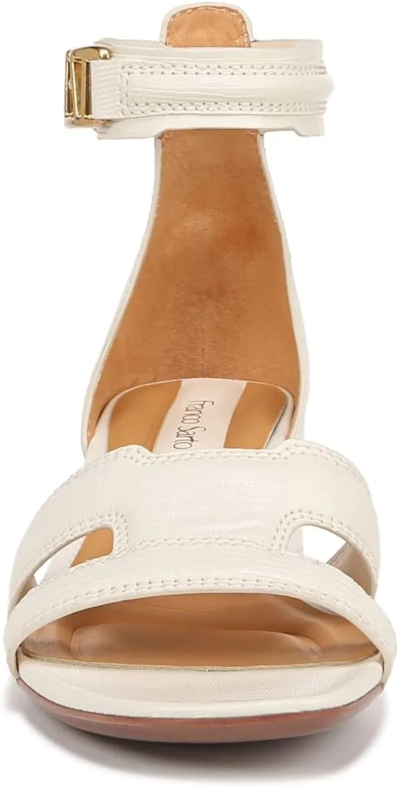 Franco Sarto Women's Nora Ankle Strap Low Block Heel Sandal Heeled