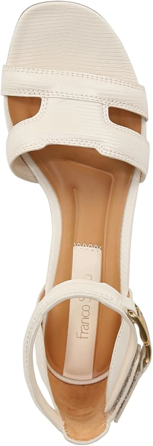Franco Sarto Women's Nora Ankle Strap Low Block Heel Sandal Heeled