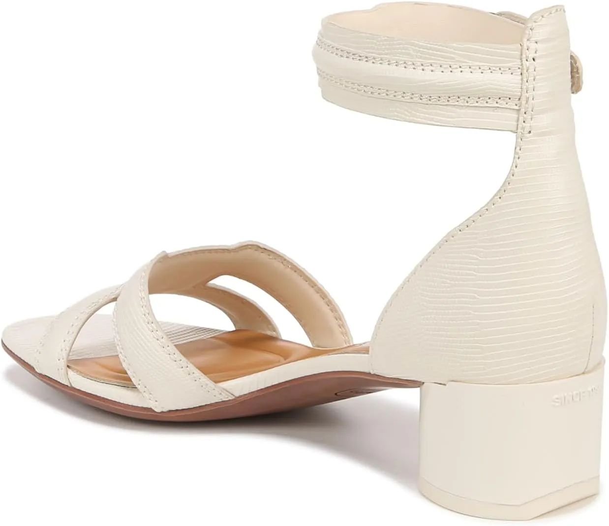 Franco Sarto Women's Nora Ankle Strap Low Block Heel Sandal Heeled