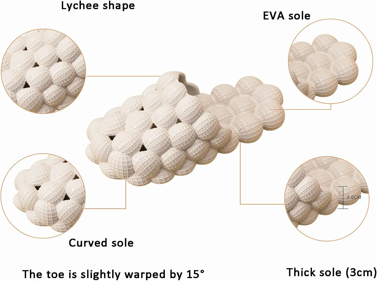 Funny Bubble Massage Slippers for Women Men Soft Non-slip Spa Slippers Shower Bedroom Slippers Gym House Slippers, Fashion Unisex Stress Relief Slide Reflexology Sandals