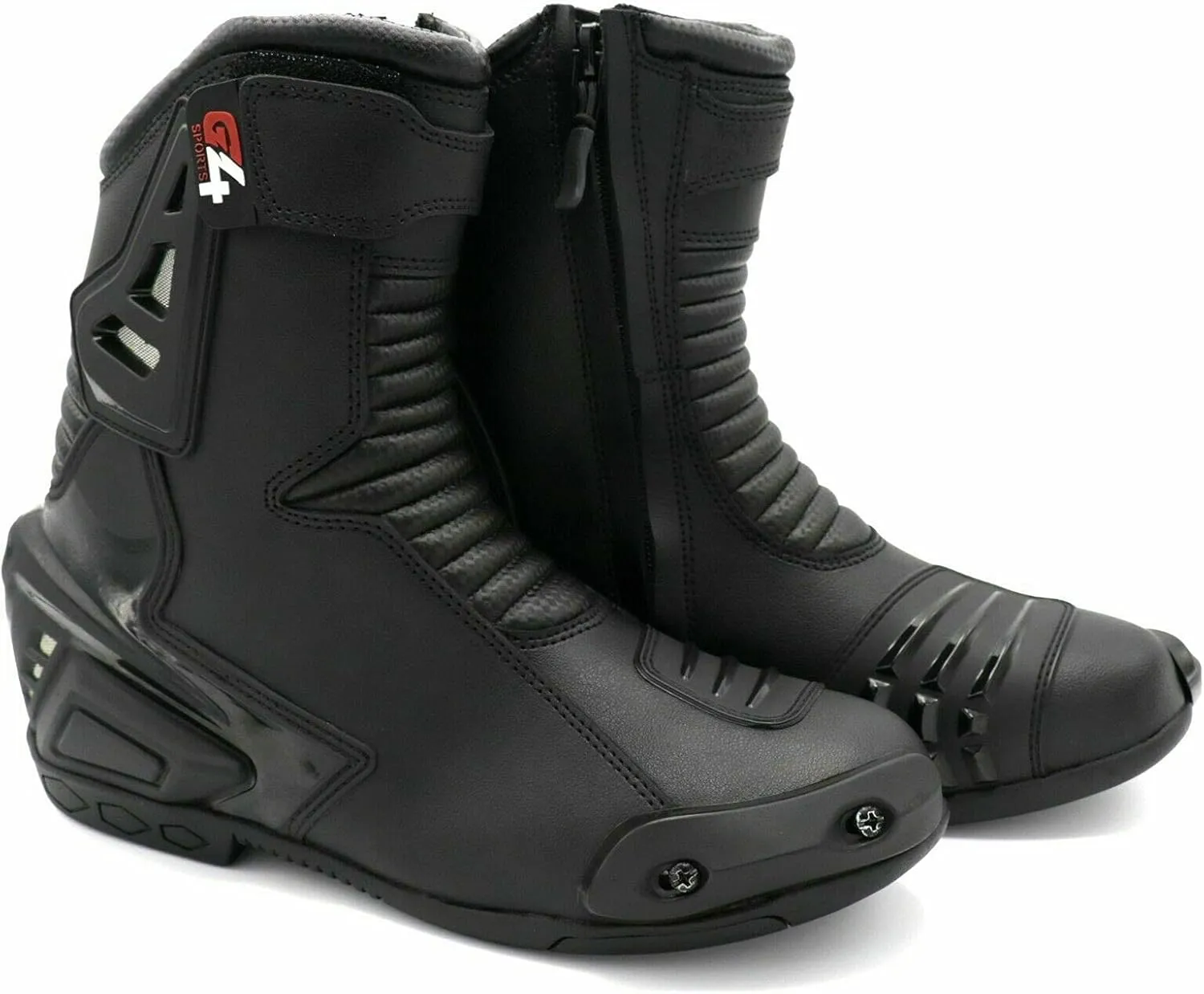 G4 VISION Real Leather Motorbike Shoes High Tech Men's Short Motorcycle Racing Sports Boot Motor Bike Riding