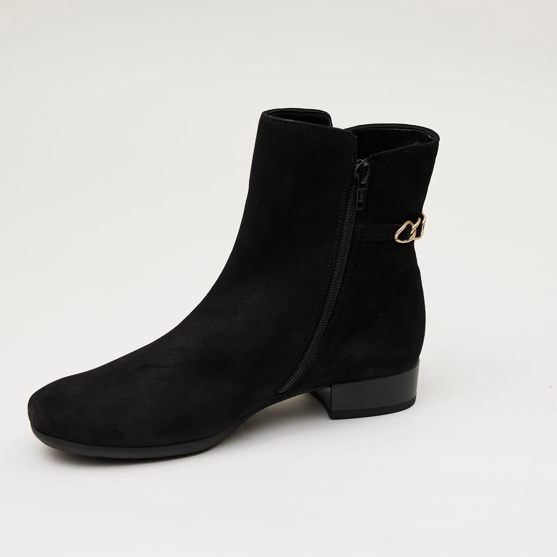 Gabor Black Suede Ankle Boots