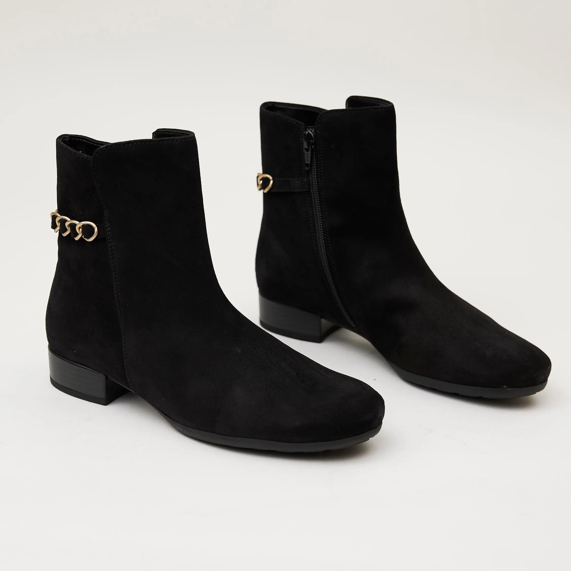 Gabor Black Suede Ankle Boots