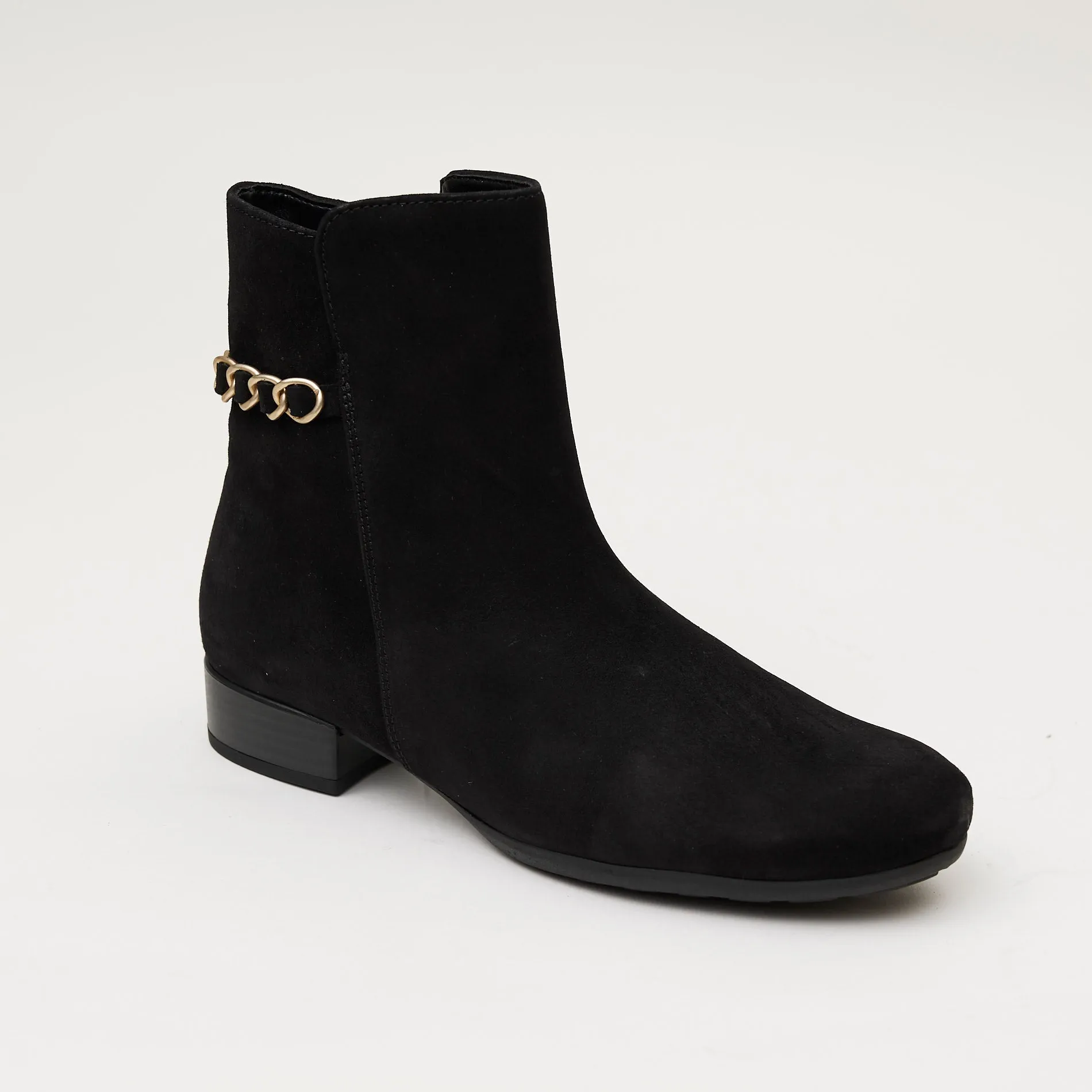 Gabor Black Suede Ankle Boots