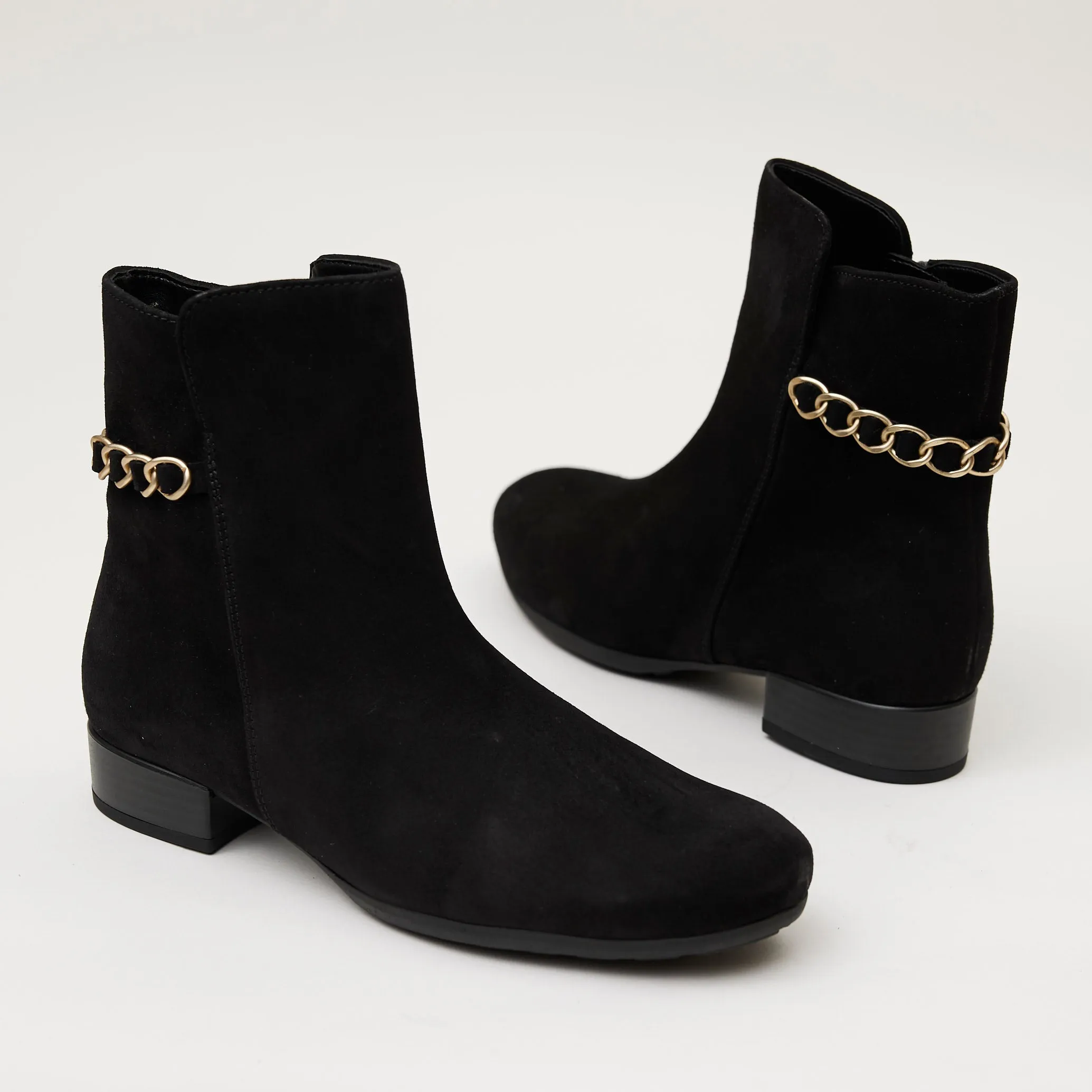 Gabor Black Suede Ankle Boots