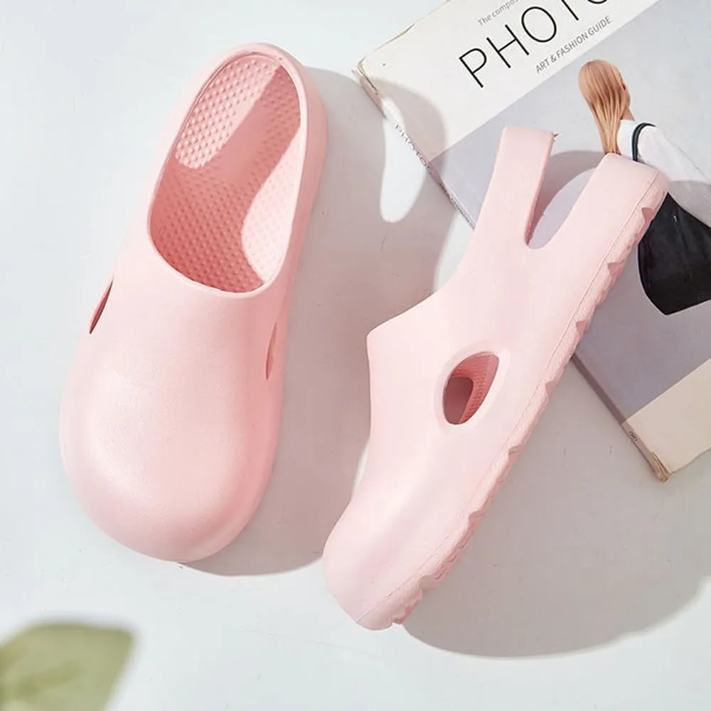 Garden Clogs for Women, Arch Support Work Shoes Comfort Non-slip Waterproof Mules Nurse Sandals, Fixed Heel Strap Outdoor Beach Slippers Girls Ladies Classic Closed Toe Slides