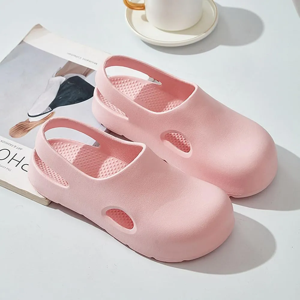 Garden Clogs for Women, Arch Support Work Shoes Comfort Non-slip Waterproof Mules Nurse Sandals, Fixed Heel Strap Outdoor Beach Slippers Girls Ladies Classic Closed Toe Slides