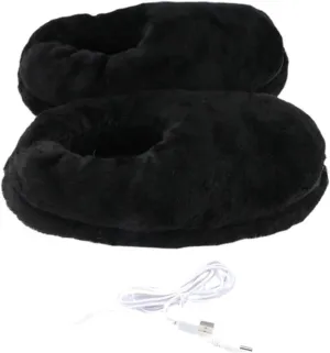Gatuida Warm Wool Electric Heat Slippers Heated Fleece Footwear Quick Warm-up for Cold Weather