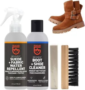 GEAR AID Revivex Suede Hiking and Work Boot Cleaner and Conditioning Kit for Waterproofing Breathable Gore-Tex Footwear