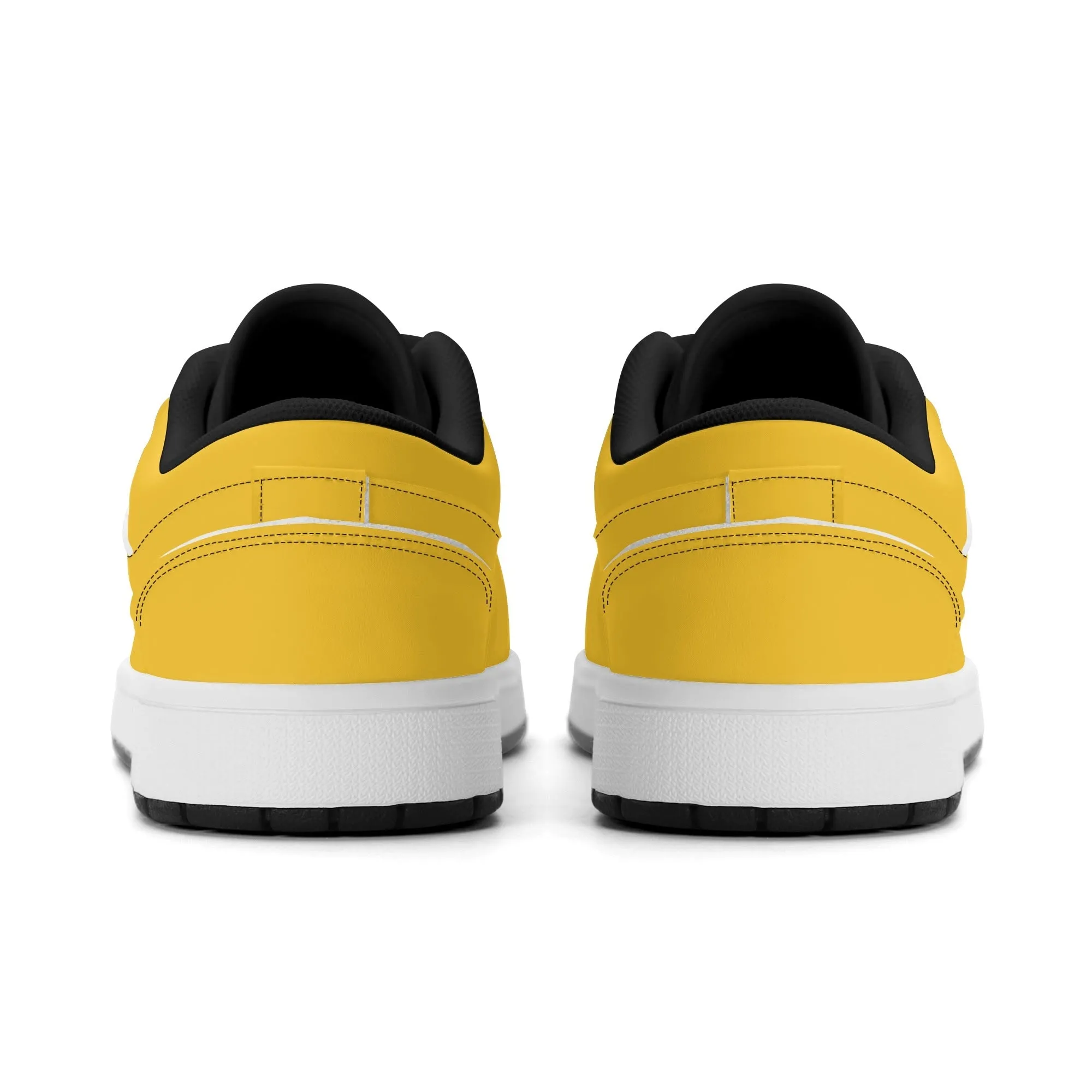 Gelbe Low Top Leder Sneaker für Herren