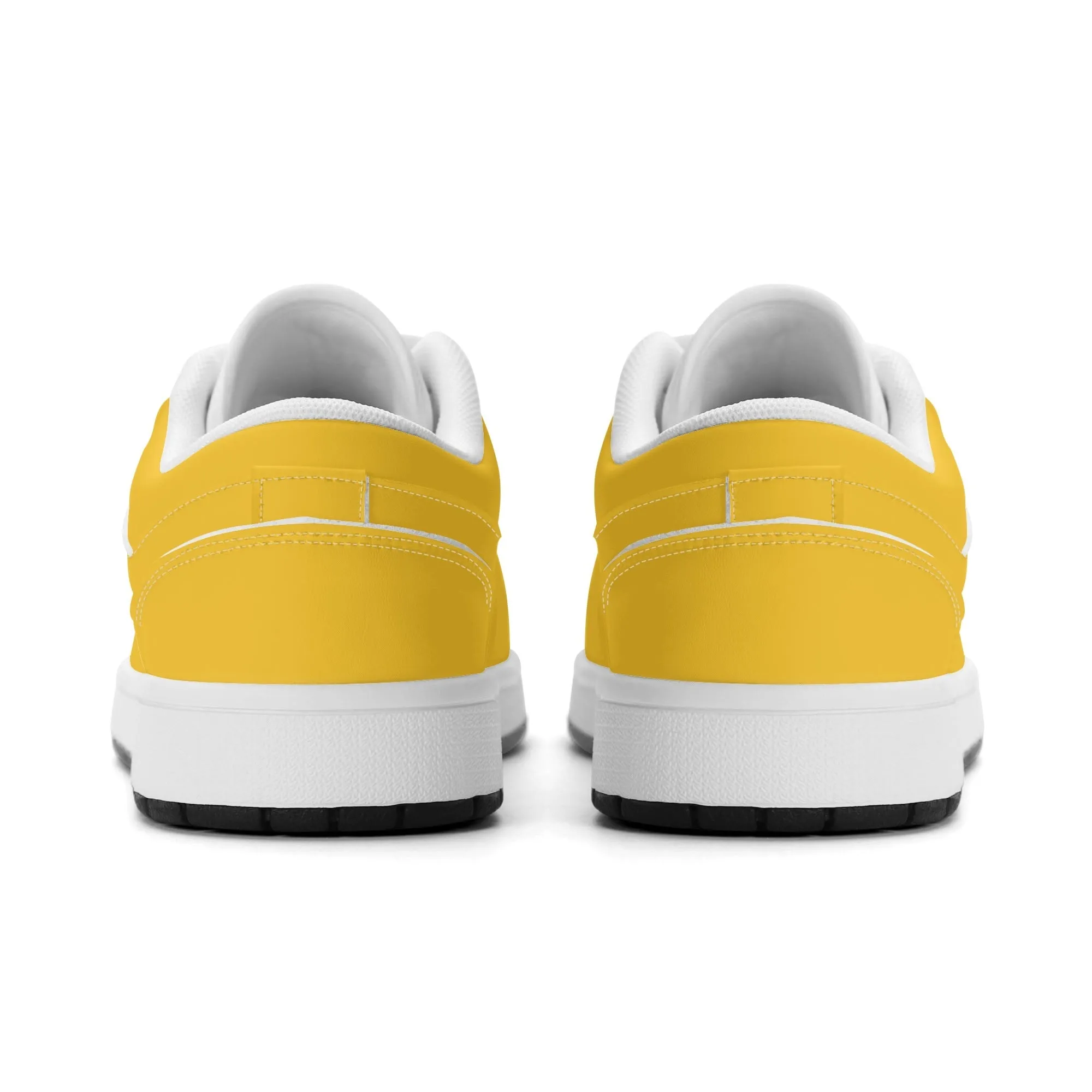 Gelbe Low Top Leder Sneaker für Herren