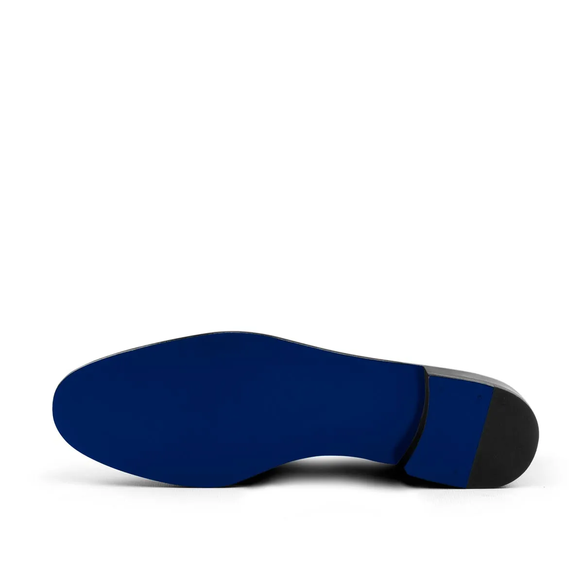 Gentlemen Cortes Slip On - Navy Blue Flannel Fabric with Trim in Navy Blue Colour Grossgrain