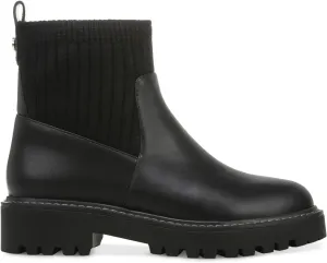 Giani Bernini Womens Black Mixed Media Back Pull Tab Cushioned Slip Resistant Maxxine Round Toe Block Heel Booties 9 M