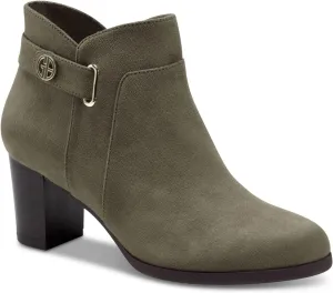 Giani Bernini Womens Green Hardware Strap Cushioned Artemyss Round Toe Block Heel Zip-Up Booties 6.5 M