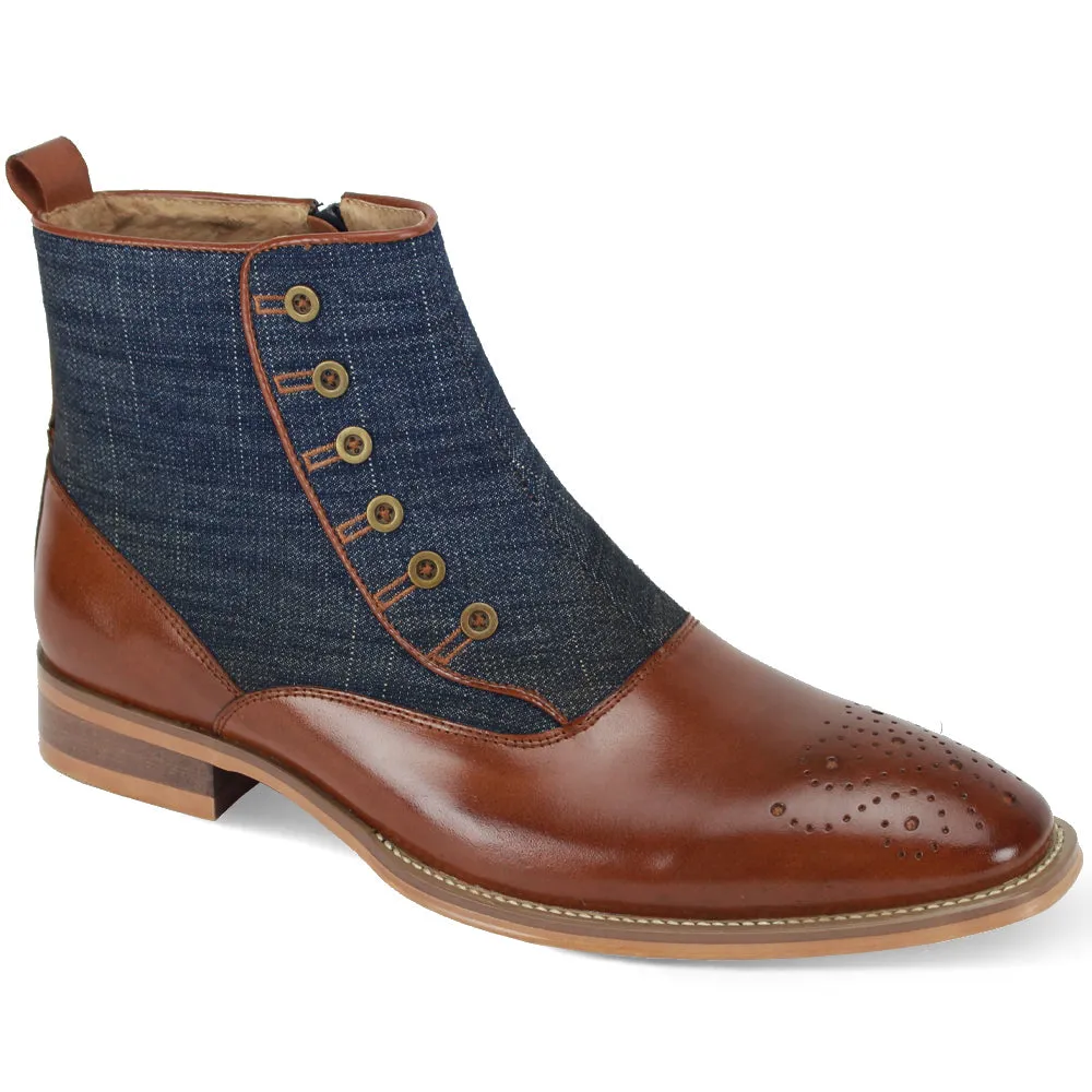 Giovanni Kendrick Leather Button Up Dress Boot