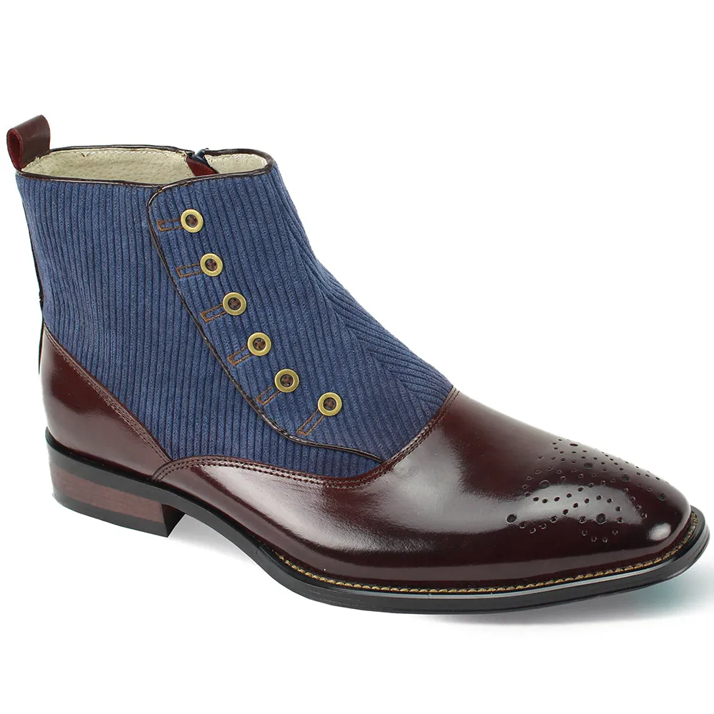 Giovanni Kendrick Leather Button Up Dress Boot