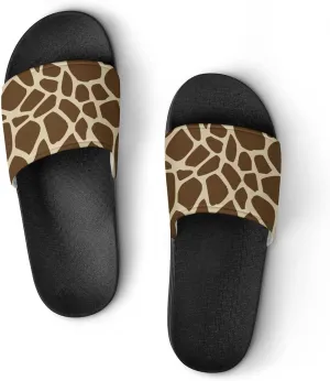 Giraffe Print House Sandals Non-Slip Open Toe Slippers for Massage Shower Spa Bath