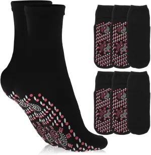 GLEAVI Heated Socks Men Socks Women 4 Pairs Thick Thermal Socks Winter Socks Warm Socks For Winter Cold Weather Women Men Socks Tourmaline Slimming Health Socks Slipper Socks